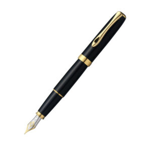 Official Diplomat Excellence A2 Black Lacquer Gold Fountain Pen